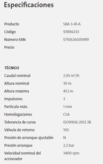 97896333 / Motobomba Sumergible Sba3-45 A 1Hp 110V Desc