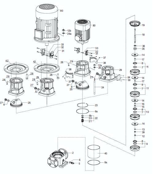 Motobomba Multietapas V 5Hp 220-440V 3F 1.25X1" Barnes Vse 4 12-50