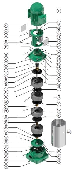 Motobomba Multietaspas V 5Hp 220V 1F 1.5X1.25" Barnes Ve 1.25 50-6-1 Ce