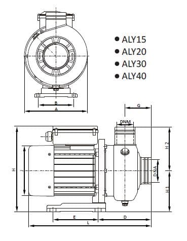 Motobomba Centrifuga 1.5Hp 220V 1F 2X2" Aqua Pak Aly15-1230