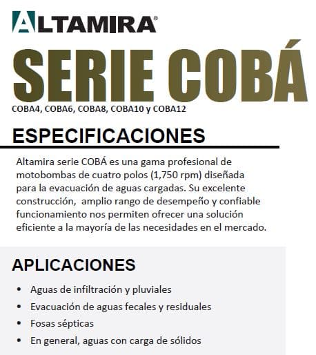 COBA4/200/3230 / Motobomba Altamira Sumergible 20Hp / 230V 3F / 4"