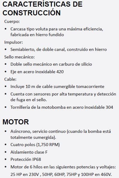 COBA4/200/3230 / Motobomba Altamira Sumergible 20Hp / 230V 3F / 4"