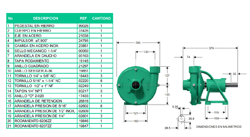 Motobomba Centrifuga Eje Libre 1.5X1.5" Barnes Hu 1.5