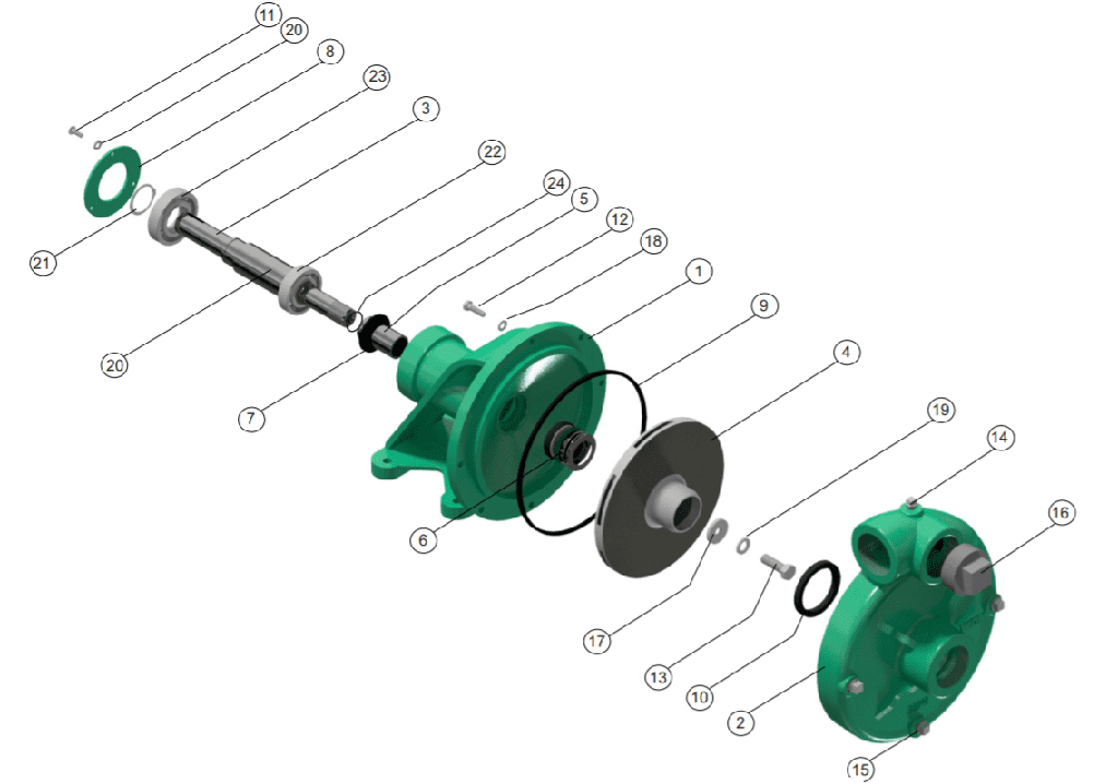 Motobomba Centrifuga Eje Libre 2X2" Barnes Hu 2