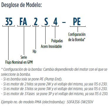 35FA3S4-3P460 / Motobomba Franklin Lapicero 4"  35GPM  3HP  14Et. con motor 460V 3F