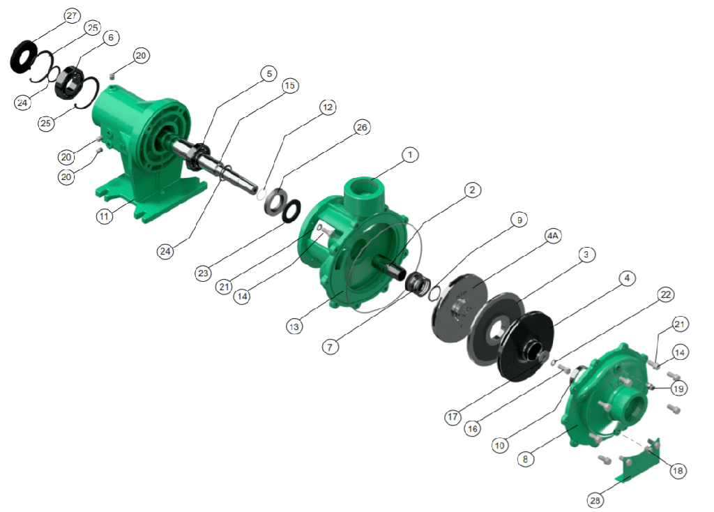 Motobomba Centrifuga Eje Libre 3X3" Barnes Hu 3-2
