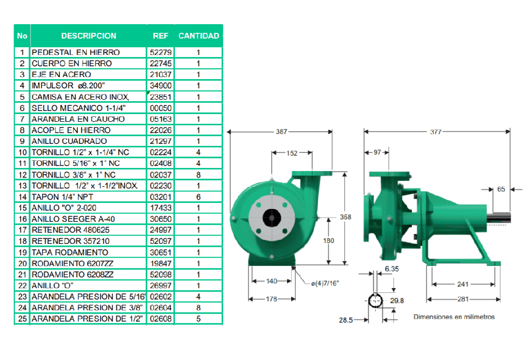 Motobomba Centrifuga Eje Libre 2.5X2" Barnes Qu 2