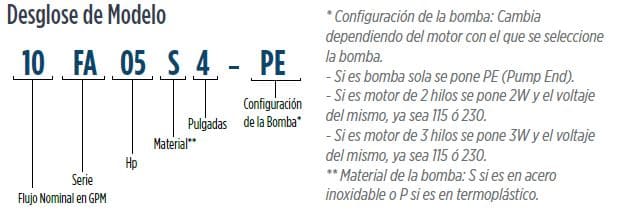 10FA3S4-PE / Motobomba Franklin Lapicero Sola 4" 10GPM 3HP 24Et.