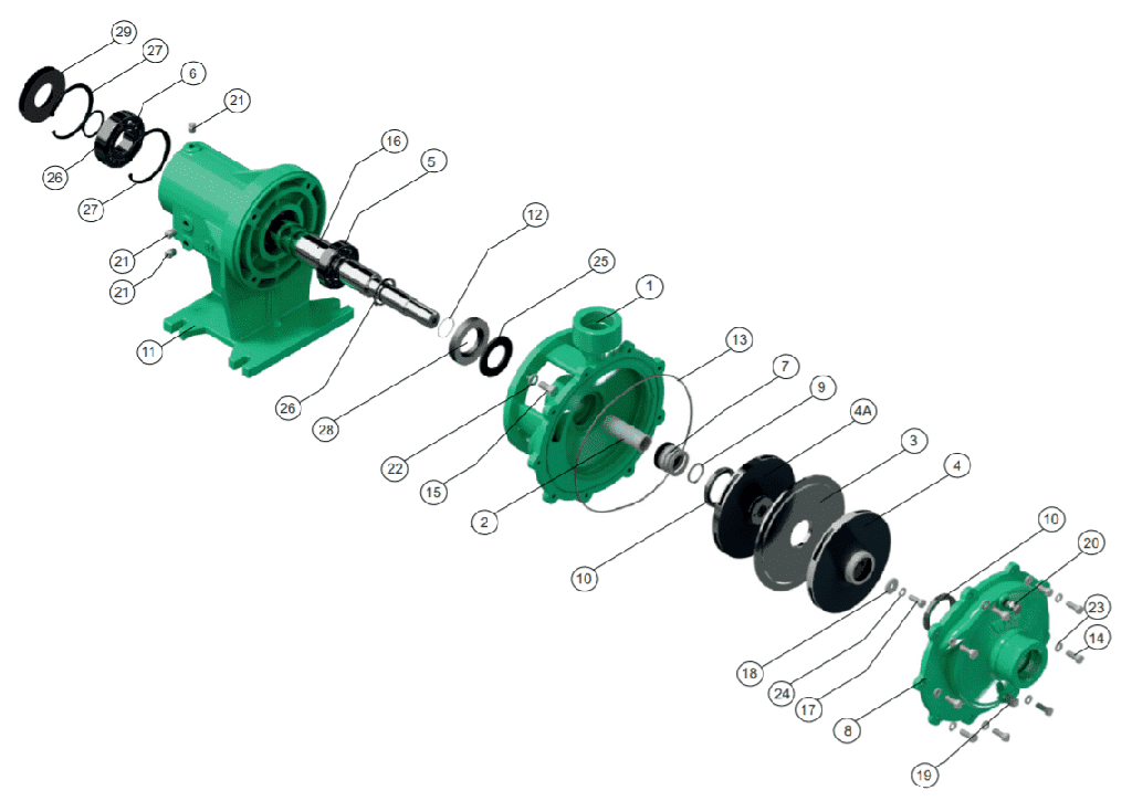Motobomba Centrifuga Eje Libre 2X2" Barnes Hu 2-2