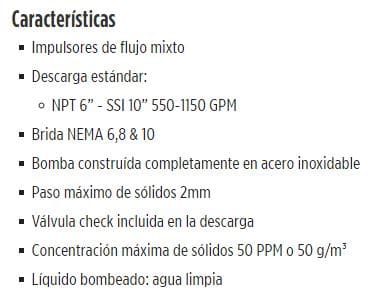 550SSI125F106-0786 / Motobomba Franklin Lapicero Sola 10" 550GPM 125HP 7Et.