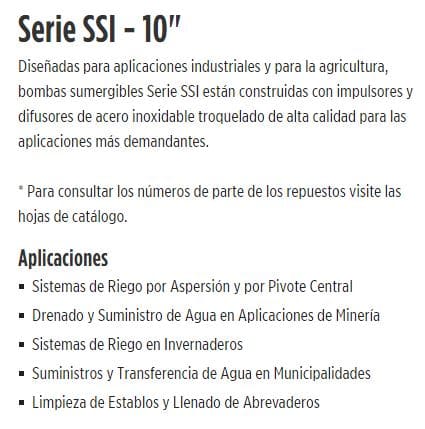 1150SSI200F106-5AAA106 / Motobomba Franklin Lapicero Sola 10" 1150GPM 200HP 5AAAEt.