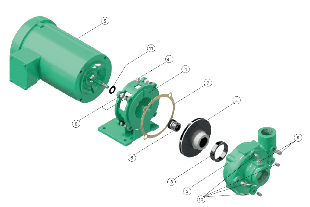 Motobomba Centrifuga 0.7Hp 110-220V 1F 1.5X1.25" Barnes Ge 1.25A 7