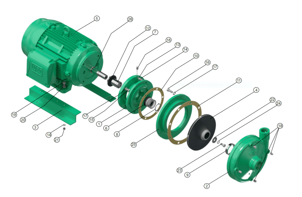 Motobomba Centrifuga 20Hp 220-440V 3F 2X1.5" Barnes Ge 1.5C 200