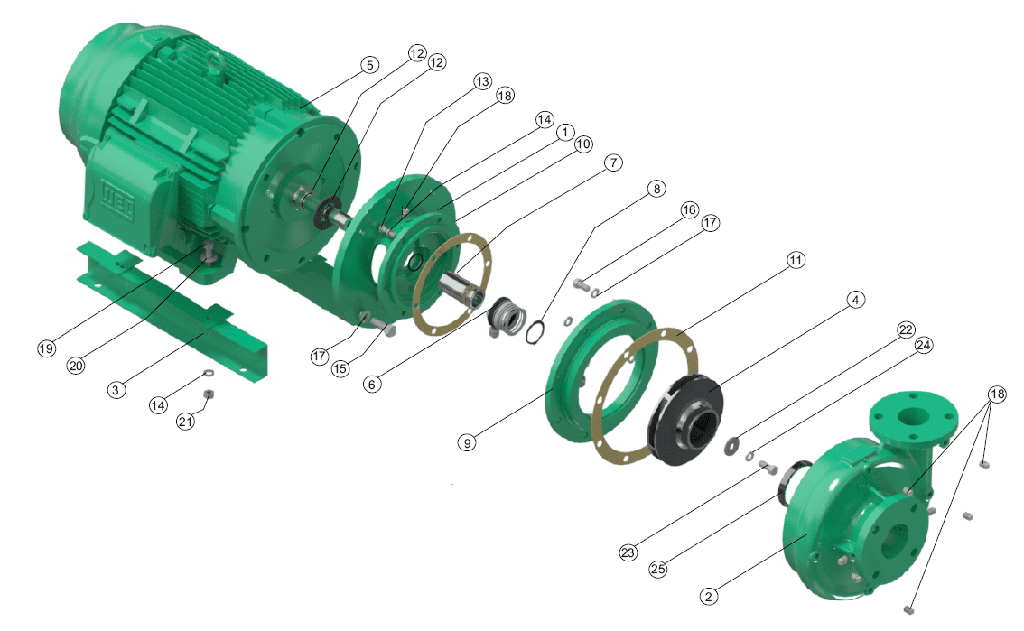 Motobomba Centrifuga 20Hp 220-440V 3F 3X2.5" Barnes Ge 2.5C 200