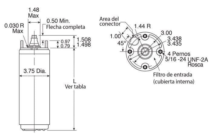 2445049004GS / Motor Franklin Lapicero 4" 0,5HP 115V  1F 2HILOS