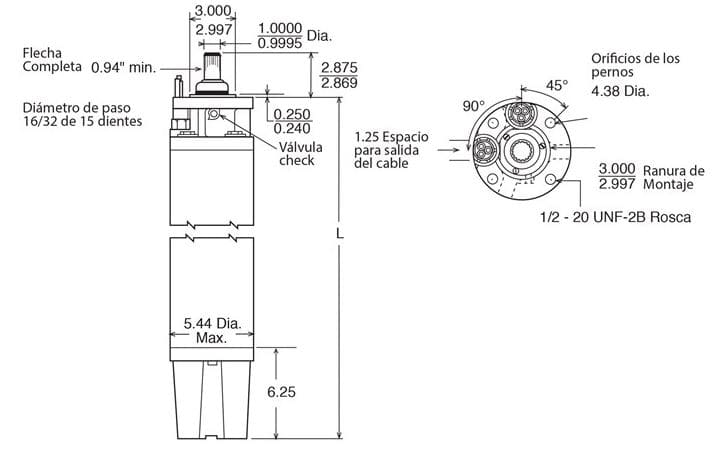 2261128020 / Motor Franklin Lapicero 6" 10HP 230V  1F DOL