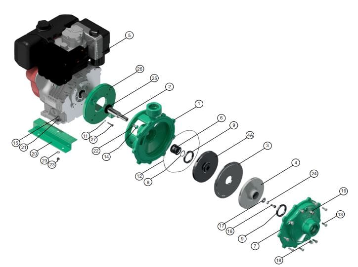 Motobomba Centrifuga 11Hp Diesel 2X2" Barnes Hd 2 110-2 Ld