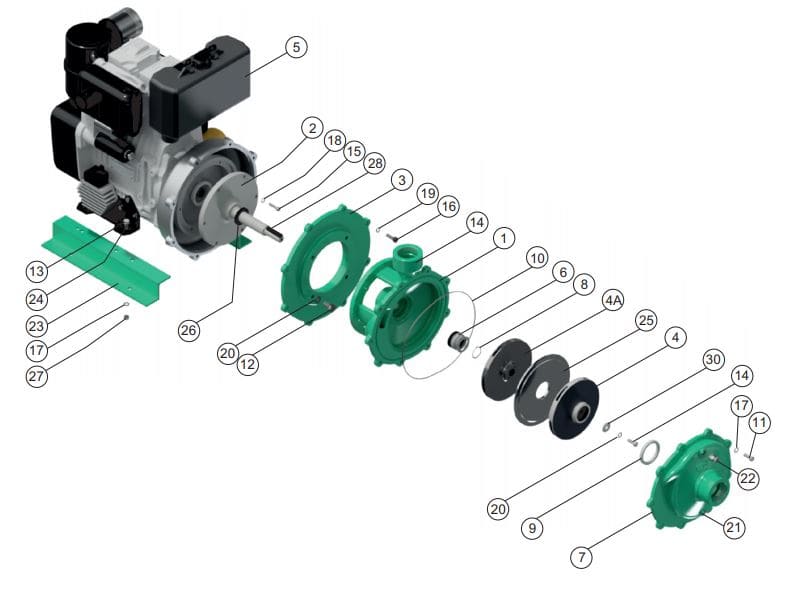 Motobomba Centrifuga 19Hp Diesel 2X2" Barnes Hd 2 190-2 Ld-E