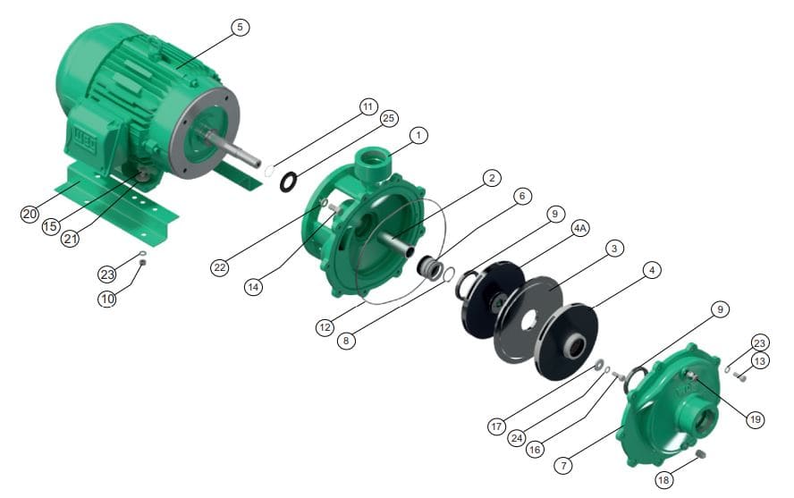 Motobomba Centrifuga 15Hp 220 440V 3F 2X2" Barnes He 2 150-2