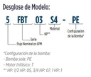 5BT1S4-PE / Motobomba Franklin Multietapa Sola 5GPM 1HP 15Et. / 1x1"