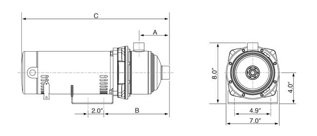 45FMH15S2-T / Motobomba Franklin Multietapa 45GPM 1,5HP 2Et. 208-230/460V 3F / 1,50x1,25"