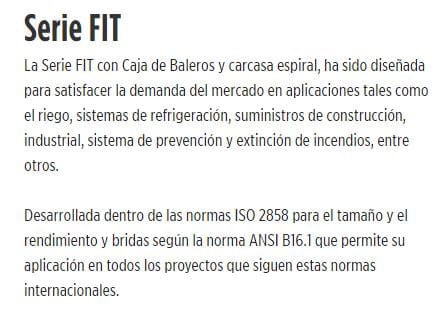 100-065-200-BF-IM219 / Motobomba Franklin Centrifuga Eje Libre / 4x2.5”