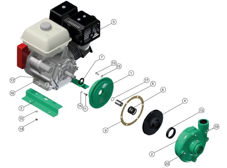 Motobomba Centrifuga 15Hp Gasolina 2X1.5" Barnes Gg 1.5B 150 Hf