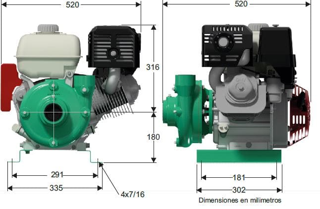 Motobomba Centrifuga 15Hp Gasolina 2X1.5" Barnes Gg 1.5B 150 Hf