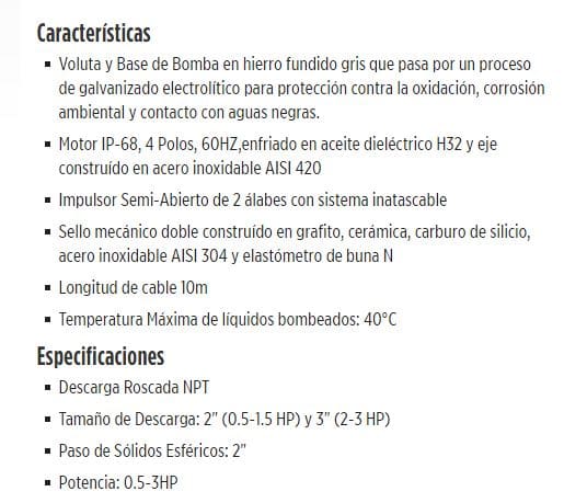 1.5FWS2301-0202 / Motobomba Franklin Sumergible 1,5HP / 230V 1F / 2"