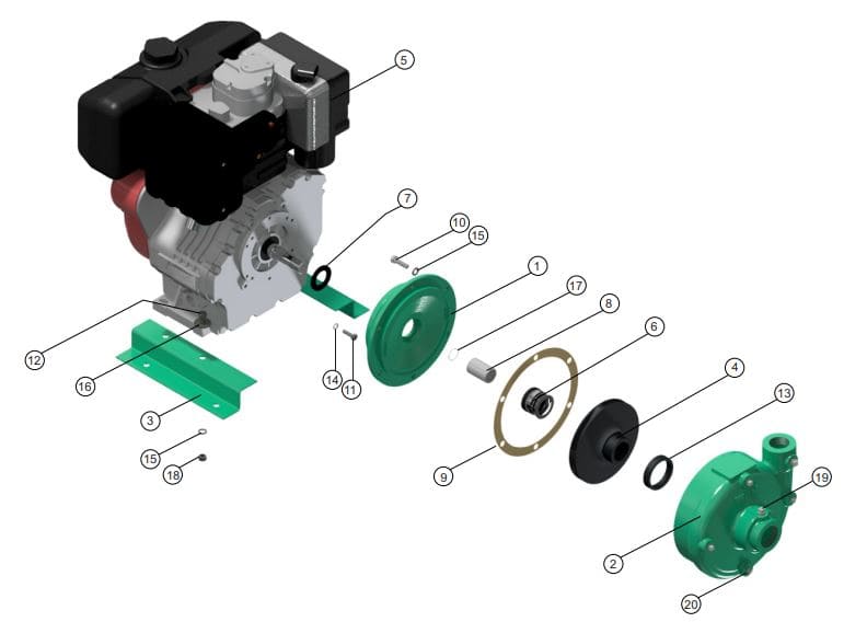 Motobomba Centrifuga 11Hp Diesel 1.5X1.25" Barnes Gd 1.25B 110 Ld