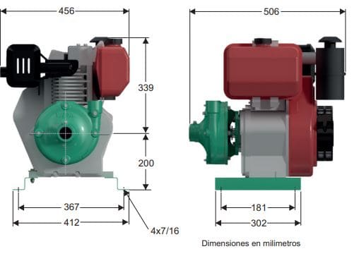 Motobomba Centrifuga 11Hp Diesel 2X1.5" Barnes Gd 1.5B 110 Ld