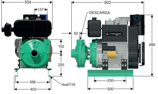 Motobomba Centrifuga 28Hp Diesel 2X1.5" Barnes Gd 1.5D 280 Ld-E