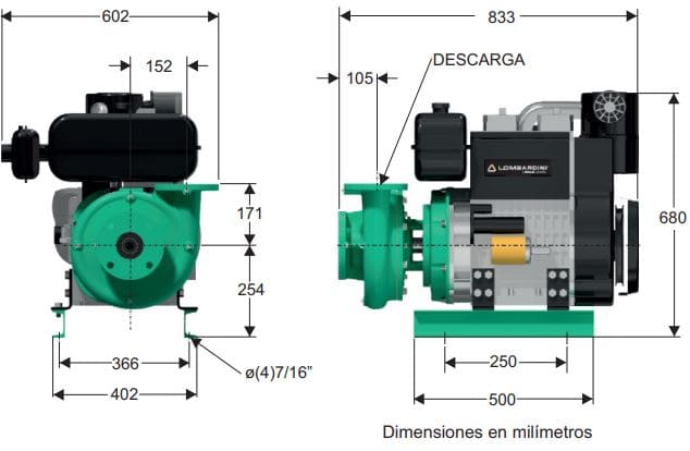 Motobomba Centrifuga 28Hp Diesel 3X2.5" Barnes Gd 2.5C 280 Ld-E