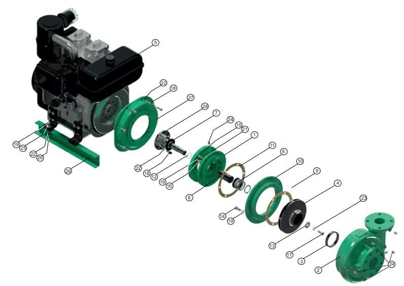 Motobomba Centrifuga 28Hp Diesel 4X3" Barnes Gd 3 C 280 Ld-E