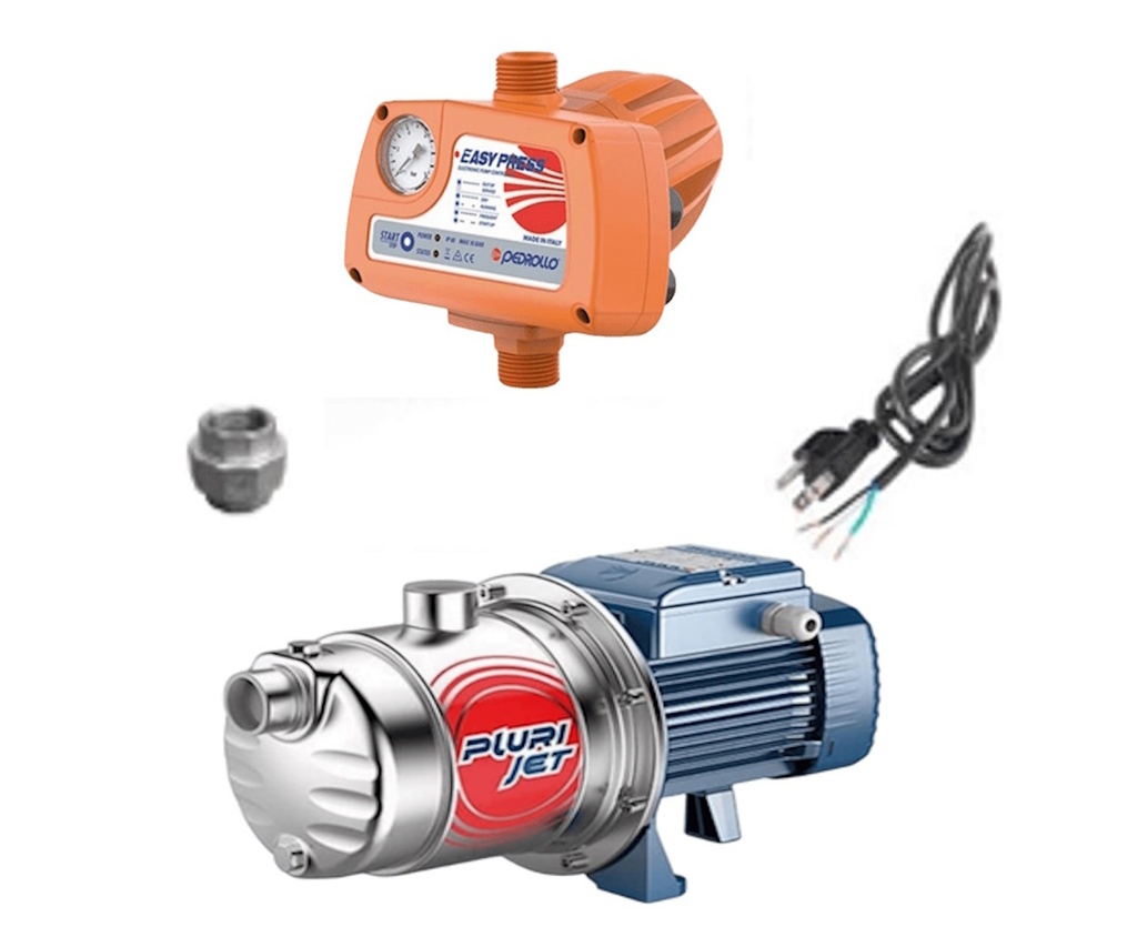 Equipo de Presión 1 Bomba Plurijetm4/80 0.85Hp 220V 1F con Regulador Electrónico de Presión Easypress Pedrollo Easypump