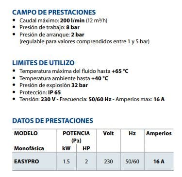 Equipo De Presión 1 Bomba Cpm620 1Hp 220V 1F Con Regulador Electrónico De Presión Presflo-multi Pedrollo