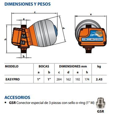 Equipo De Presión 1 Bomba Cpm620 1Hp 220V 1F Con Regulador Electrónico De Presión Presflo-multi Pedrollo