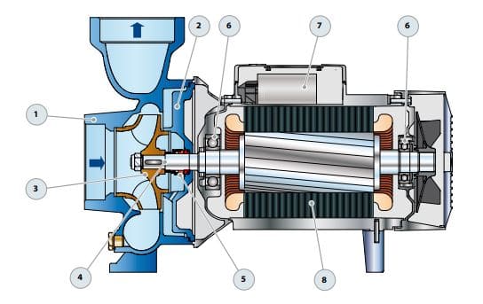 Motobomba Centrifuga 5.5Hp 220-440V 3F 4X4" Pedrollo Hf20A-N