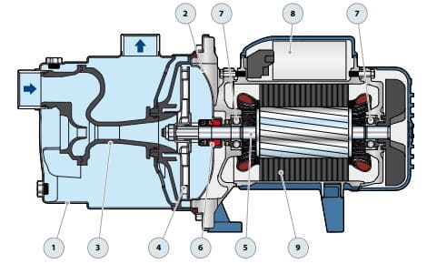 Motobomba Autocebante Jet 0.7Hp 110V 1F 1X1" Pedrollo Jcrm1B-N