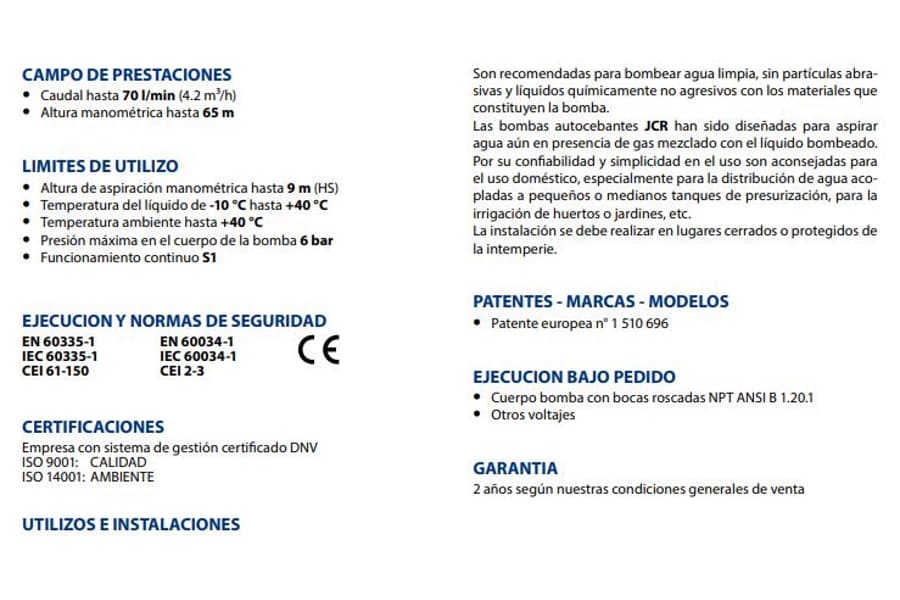 Motobomba Autocebante Jet 1Hp 110-220V 1F 1X1" Pedrollo Jcrm2C
