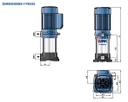 Motobomba Multietapas V 2.5Hp 220-440V 3F 1.25X1" Pedrollo Mk8/6-N
