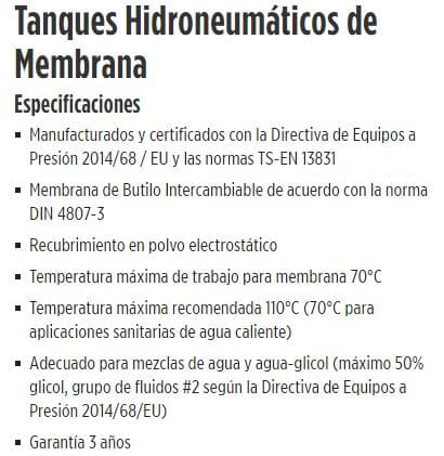 307052101 / Tanque Hidroneumatico Franklin Membrana Vertical 12L