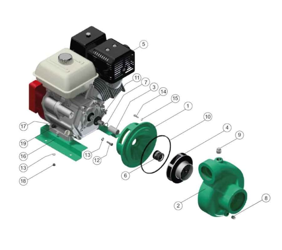 Motobomba Centrifuga 15Hp Gasolina 4X3" Barnes Qg 3 150 Hf