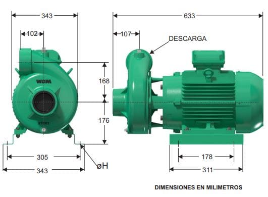 Motobomba Centrifuga 15Hp 220-440V 3F 3X3" Barnes Qfe 3 150