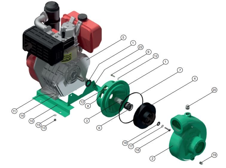 Motobomba Centrifuga 10Hp Diesel 3X3" Barnes Qd 3 100 Hf 3X3