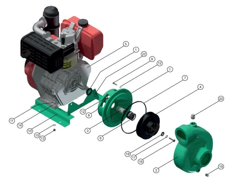 Motobomba Centrifuga 13Hp Diesel 3X3" Barnes Qd 3 130 Hf 3X3