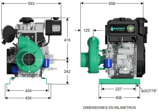 Motobomba Centrifuga 22Hp Diesel 4X3" Barnes Qd 3 220 Hf-E