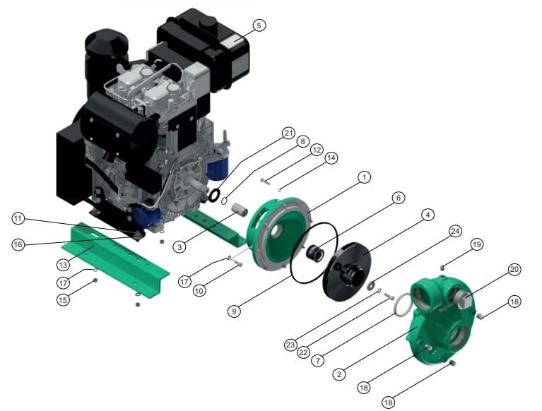 Motobomba Centrifuga 22Hp Diesel 3X3" Barnes Kd 3 220 Hf-E