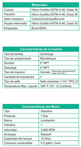 Motobomba Centrifuga 7.5Hp Diesel 2X2" Barnes Hd 2 75 Ld