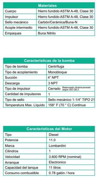 Motobomba Centrifuga 11Hp Diesel 4X3" Barnes Qd 3 110 Ld
